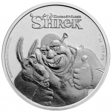 2021 1 oz $2 NZD Niue Shrek 20th Anniversary Silver Coin BU in capsule