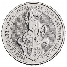 2021 1 oz £100 GBP UK Queen's Beasts Platinum The White Horse of Hannover BU