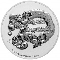 2021 1oz $2 NZD Niue Mickey Mouse Christmas Silver Coin BU
