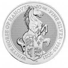 2021 10 oz £10 GBP UK Silver Queen's Beasts The White Horse of Hannover BU