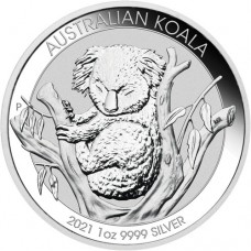 2021 1 oz $1 AUD Australian Silver Koala Coin BU (In Capsule)