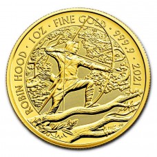 2021 1 oz £100 GBP UK Gold Great Britain Myths and Legends Robin Hood Coin BU