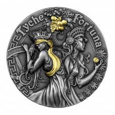 2021 2oz $5 NZD Niue Fortuna and Tyche Antique Finish Silver Coin