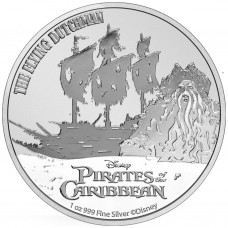 2021 1 oz $2 NZD Niue Silver The Flying Dutchman Pirates of the Caribbean Coin BU