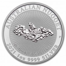 2021 1 oz $1 AUD Australian Silver Golden Eagle" Nugget Coin BU In Capsule (PRE-SALE)