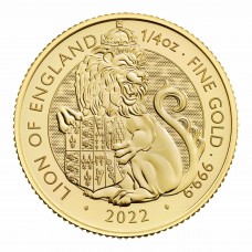 2022 1/4 oz £25 GBP Great Britain Gold Tudor Beasts Series Lion of England Coin BU