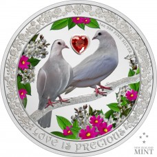 2022 1 oz Niue $2 NZD Doves Love is Precious Proof Silver coin