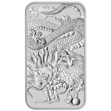2022 1 oz $1 AUD Australia 9999 Fine Silver Rectangle Dragon Coin-Bar BU