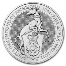 2022 10 oz £10 GBP UK Silver Queen's Beasts Greyhound BU