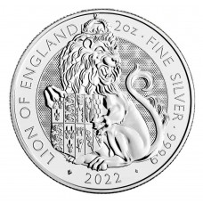2022 2 oz £5 GBP UK Silver Tudor Beasts Series Lion of England Coin BU