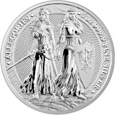 2022 5 oz 25 Mark Allegories Germania and Polonia Silver Coin BU (In Capsule)