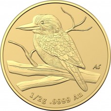 2022 0.5 g $5 Australia Mini Money Series Mini Kookaburra Gold Frosted Uncirculated Coin