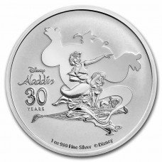2022 1 oz $2 NZD Niue Disney's Aladdin 30th Anniversary BU Silver Coin