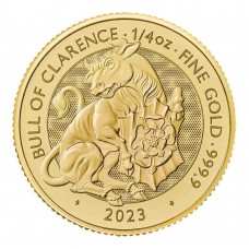 2023 1/4 oz £25 GBP Great Britain Gold Tudor Beasts Series Bull of Clarence Coin BU