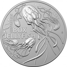 2023 1 oz $1 Australia's Most Dangerous Box Jellyfish Silver coin BU 