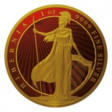 2023 1oz Niue Hibernia Cyber Red Gold Gilded Silver Coin