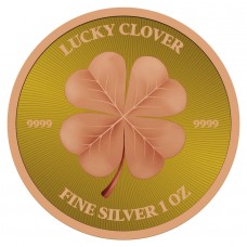 2023 1oz $2 NZD Niue Lucky Clover Rose Gold 24kt Gold Silver Coin