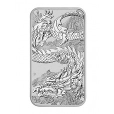 2023 1 oz $1 AUD Australia 9999 Fine Silver Rectangle Dragon Coin-Bar BU (PRE-SALE)