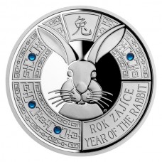  2023 1 oz $2 Samoa Year of the Rabbit Crystal Coin Proof Silver Coin (PRE-SALE)