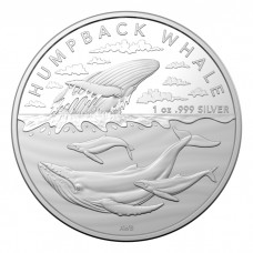 2023 1 oz $1 AUD Australian Antarctic Territory Humpback Whale Silver Coin BU in Capsule