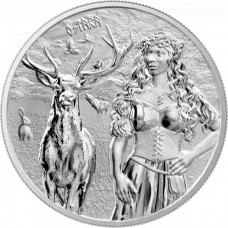 2023 1 oz 5 Mark Valkyries Series Ostara Silver Coin BU with COA