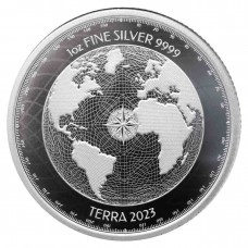 2023 1 oz $5 NZD Niue Silver Terra Coin BU in Capsule 