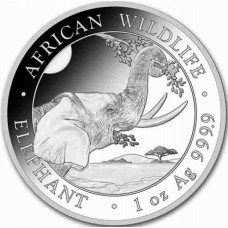 2023 1 oz African Wildlife Somalian Elephant Silver Coin BU