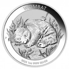 2023 1 oz $1 AUD Australian Silver Wombat Coin BU in Capsule 