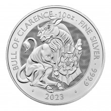 2023 10 oz £10 GBP UK Silver Tudor Beasts Series Bull of Clarence Coin BU in Capsule