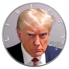 2023 1oz American Silver Eagle Gray Trump Mugshot Colorized Coin
