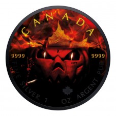 2023 1 oz Canadian Silver Mad Pumpkin Black Platinum 24k Gold Gilded Coin