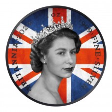 2023 1 oz UK Silver Queen Britannia Flag Colorized Black Platinum Coin