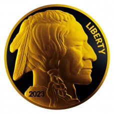 2023 1 oz American Silver Buffalo Round Black Platinum 24k Gold Gilded Coin