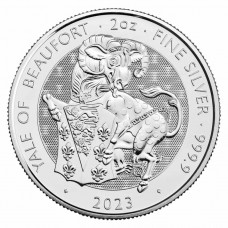 2023 2 oz £5 GBP UK Silver Tudor Beasts Series Yale of Beaufort Silver Coin BU