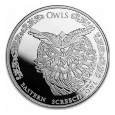 2024 1 oz 5000 CFA Francs Republic of Chad Owls: Eastern Screech Owl Silver Coin BU (PRE-SALE)