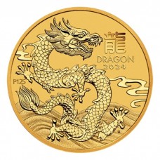 2024 $100 Australia 1 oz Gold Lunar Dragon Series III BU Coin (In Capsule) - PRE-SALE