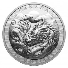2024 100.74g $50 CAD Canada Year of the Dragon High Relief Proof Silver Coin (with Gift Box and COA) (PRE-SALE)