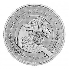 2024 1 oz £2 GBP UK British Lion & American Eagle Silver Coin BU (In capsule) (PRE-SALE)