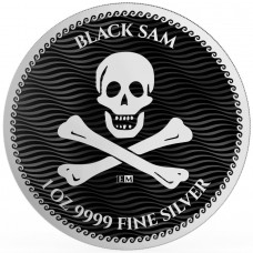 2024 1oz $2 NZD Niue Black Sam - Jolly Roger Series Silver Coin BU (In Capsule)