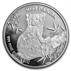 2024 1 oz 5000 CFA Francs Republic of Chad Red Panda Silver Coin BU (In Capsule) (PRE-SALE)