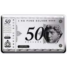 2024 1 Kilo $50 Niue Silver Note Silver Coin-Bar (PRE-SALE)