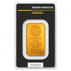 20 Grams Gold Bar Argor Heraeus (In Assay)