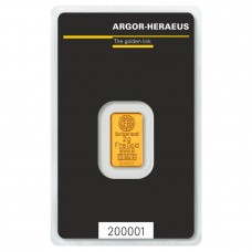 2 Grams 9999 Fine Gold Bar Argor-Heraeus (In Assay)