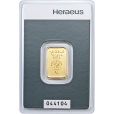 5 Grams 9999 Gold Bar Heraeus (In Assay)