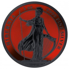 2022 1oz Tokelau Hibernia Black Platinum Cyber Red Silver Coin