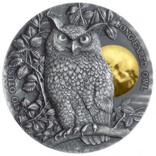 2019 2oz $5 NZD Niue Long Eared Owl Asio Otus Antique Finish Silver Coin 