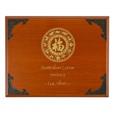 Wooden Box for 12 x 1oz Perth Mint Silver Lunar Series II Coin Set