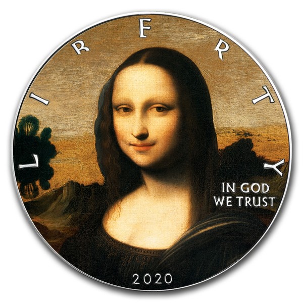 2020 1oz $1 USD American Silver Eagle Mona Lisa Isleworth Coin