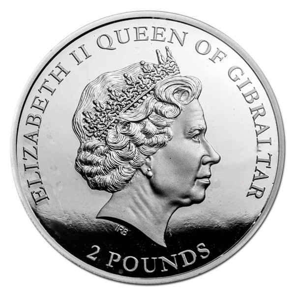 2021 1 oz £2 Pounds The Barbary Macaque Gibraltar Colorized Coin ...